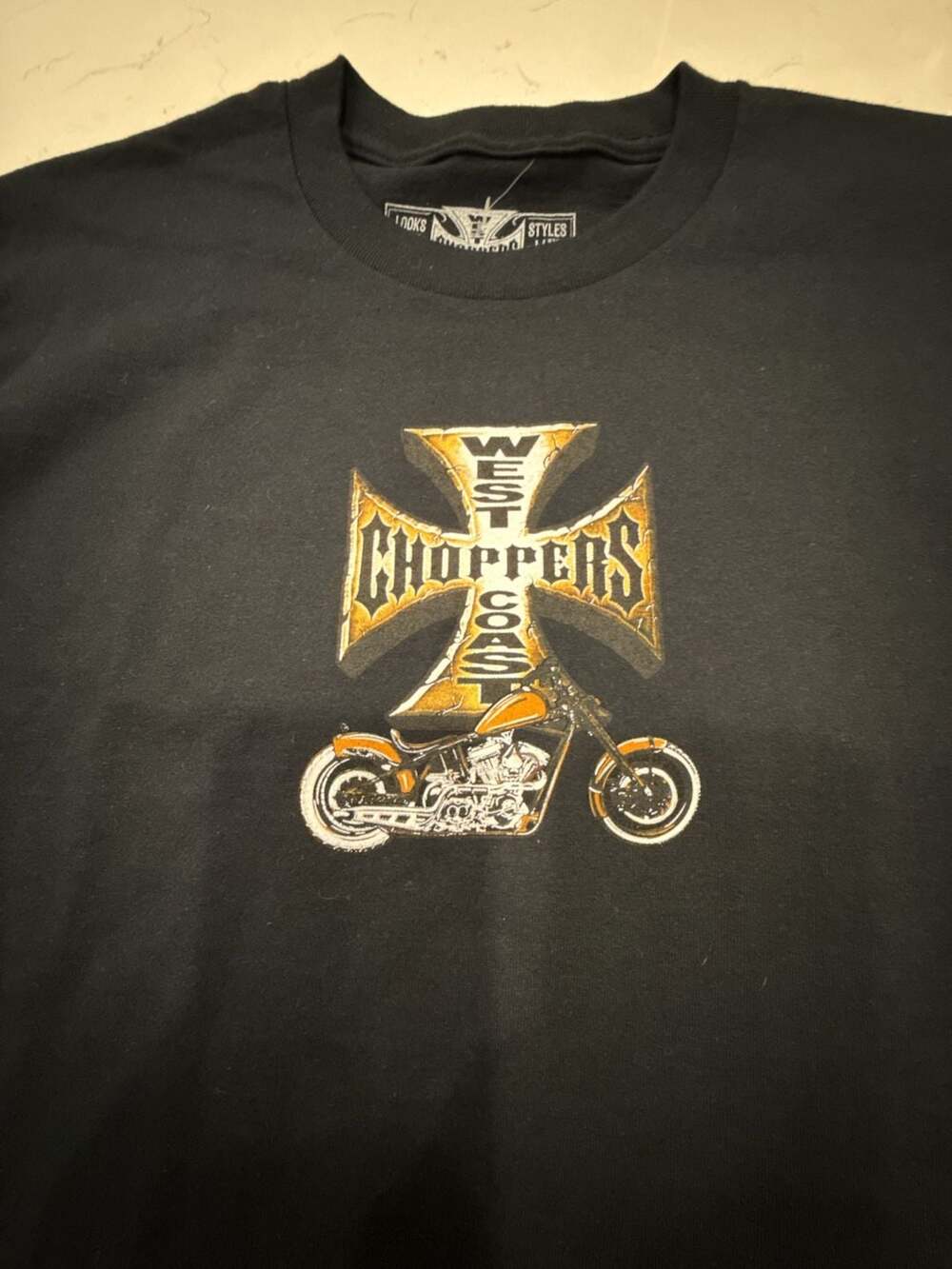 West Coast Choppers Iron Cross and Motorcycle Graphic T-Shirt